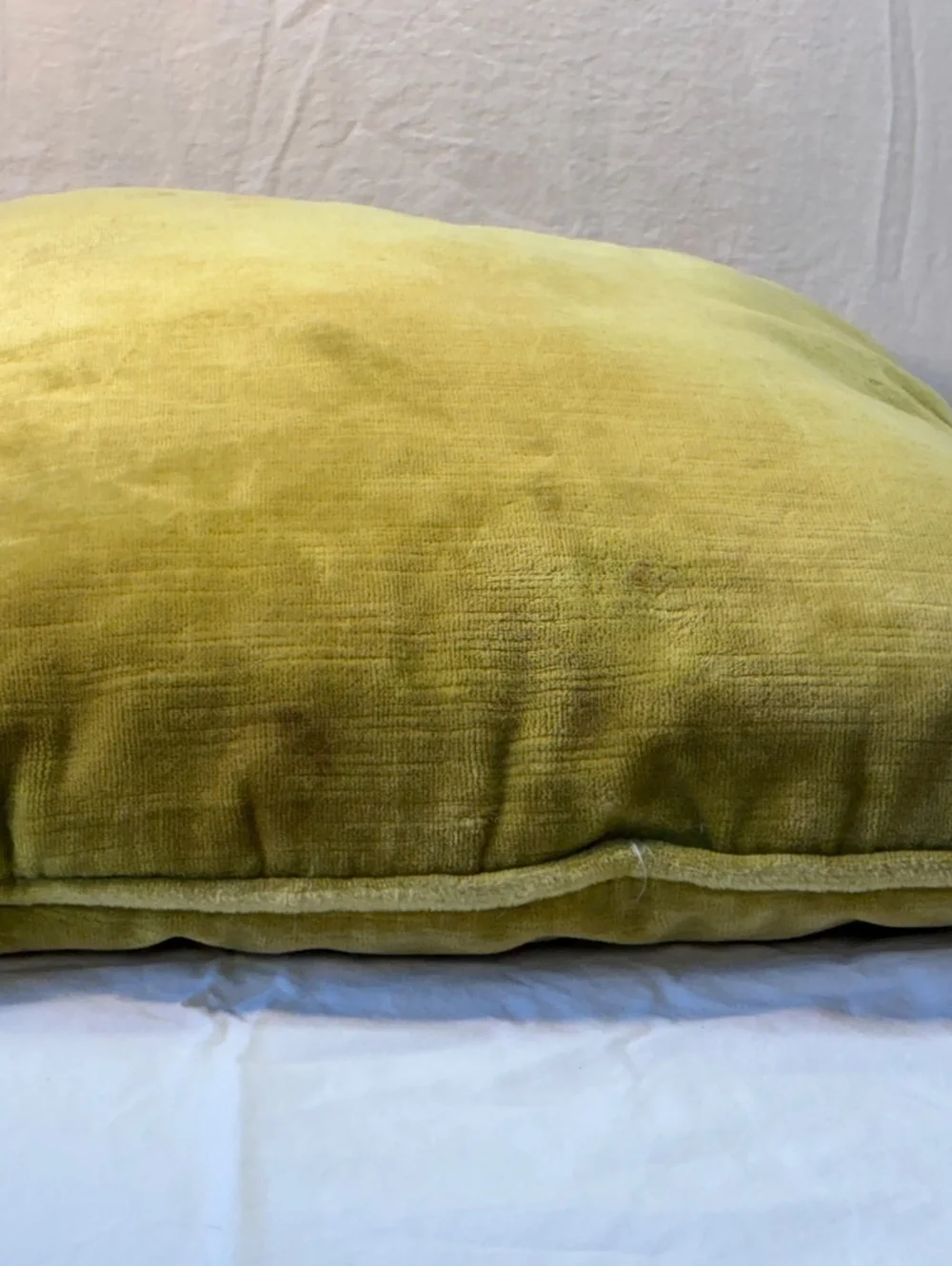 Olive Green Velvet Throw Pillow Cushion